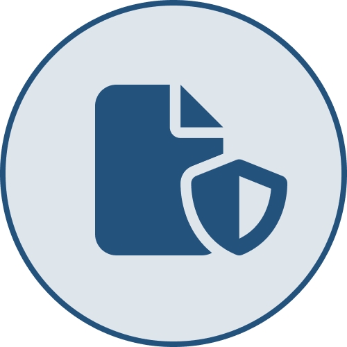 Icono de circulo documento seguridad