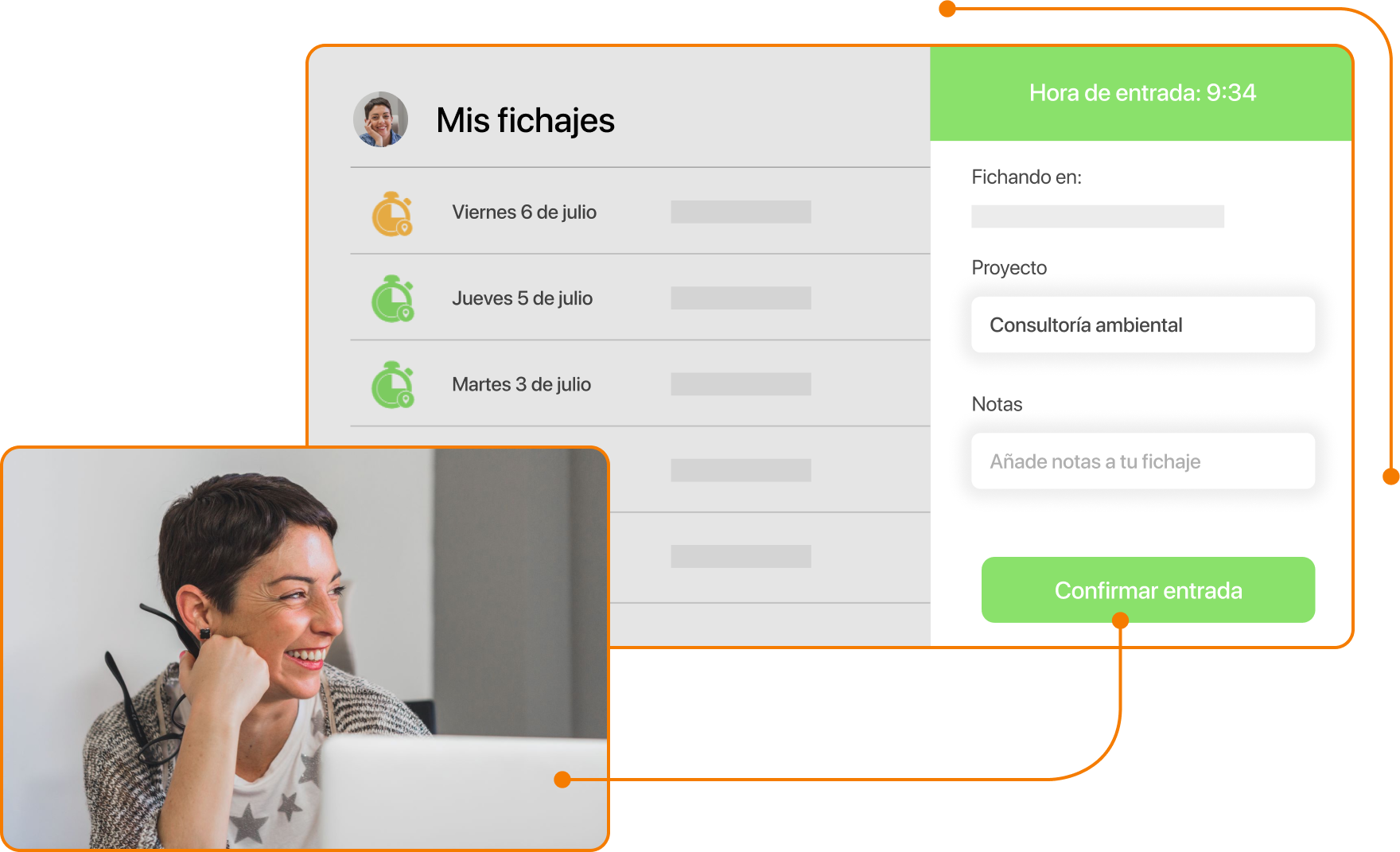 Icono de mis fichajes teletrabajo