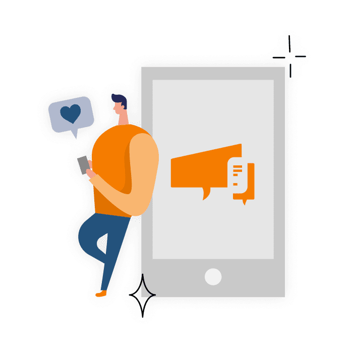 Ilustracion_Like_app_tramitApp Illustration of liking the TramitApp app