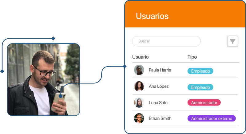 Captura de administrador consultado usuarios en TramitApp