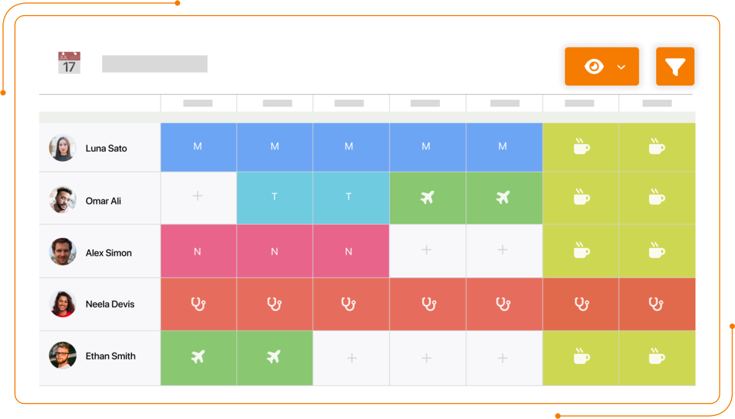 Captura de cuadrante idiomas en TramitApp