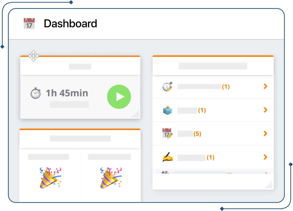 Capture d'écran du tableau de bord dans TramitApp