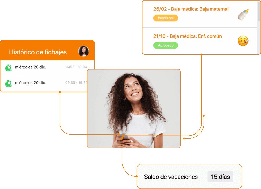 Captura de expediente digital tramites ausencias mujer en TramitApp