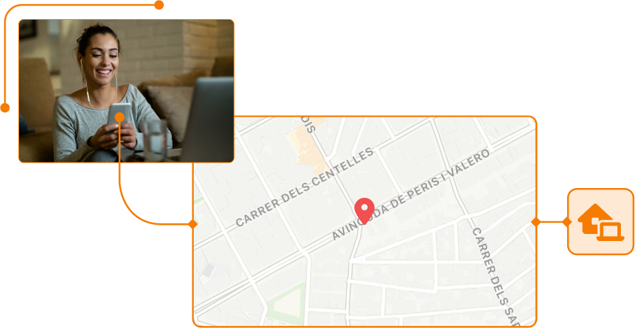 Captura de fichaje casa teletrabajo idiomas en TramitApp