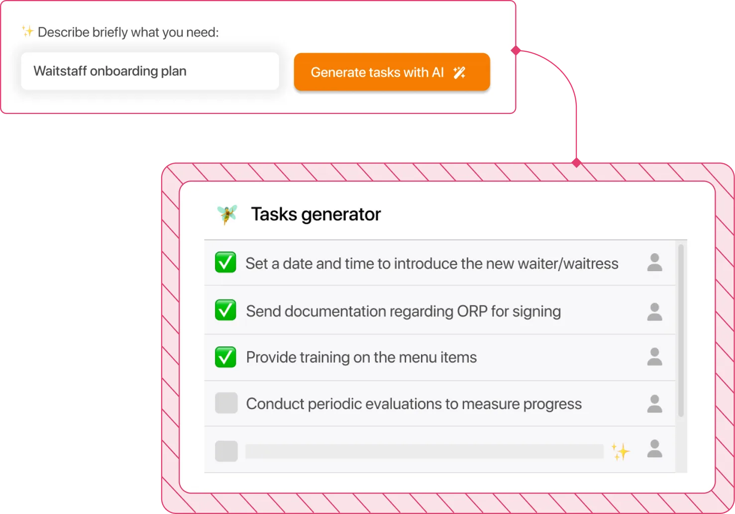 Screenshot of the task generator in TramitApp