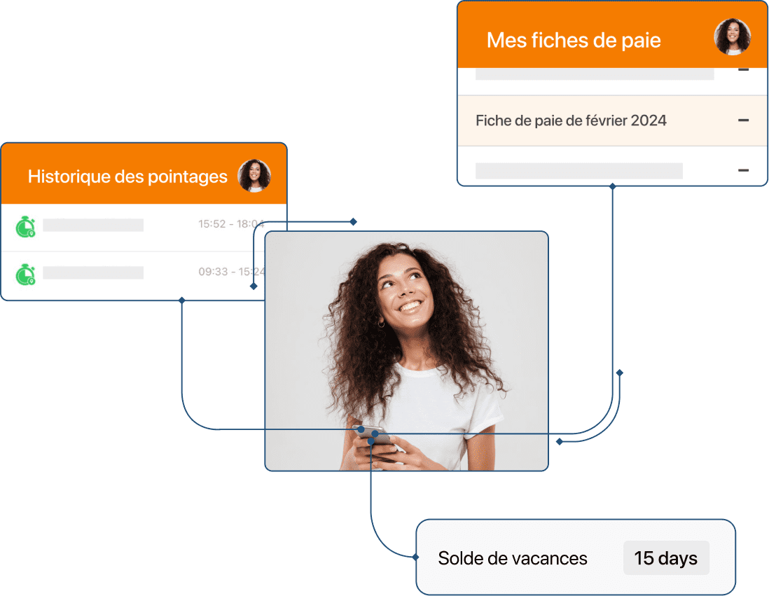 Captura de expediente digital empleado nominas historico fichajes saldo vacaciones FR en TramitApp