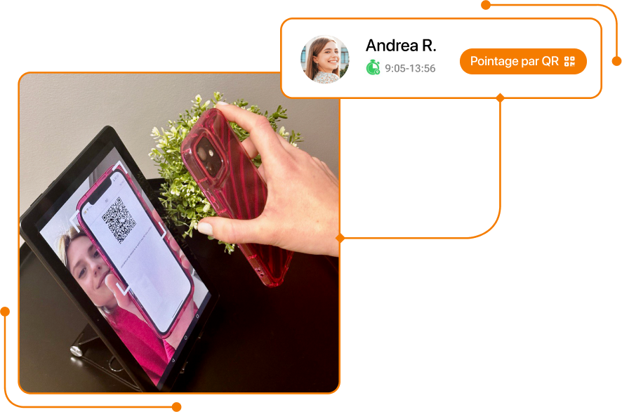 Capture d'écran du pointage par QR code dans TramitApp