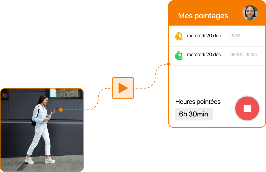 Captura de fichar desde movil geolocalizacion FR en TramitApp