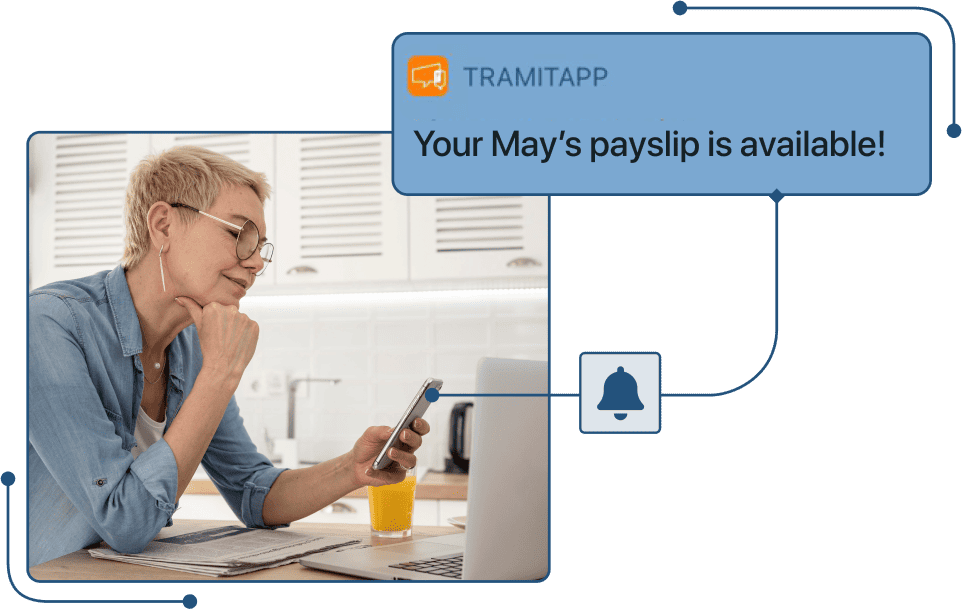 Captura de notificacion nomina recibida EN en TramitApp