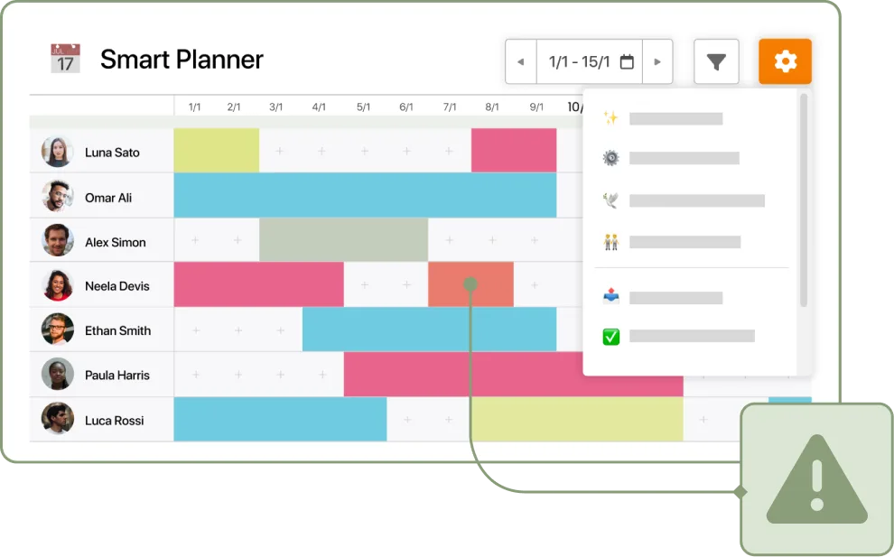Capture d'écran des incidents du Smart Planner dans TramitApp
