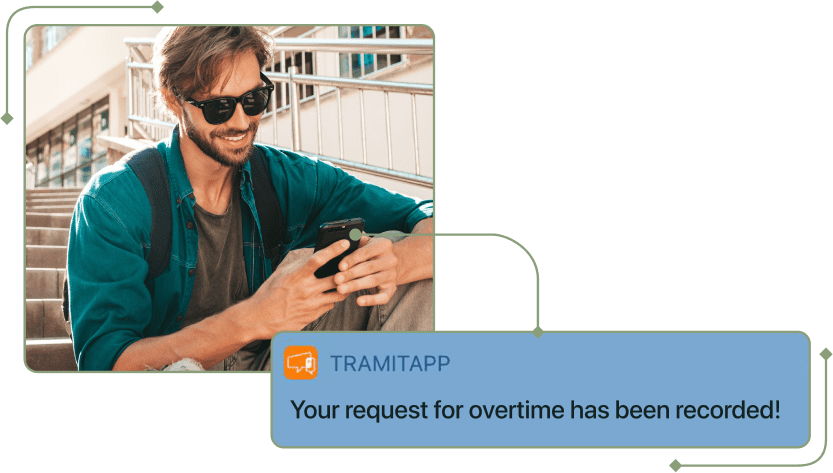 Captura de notificacion horas extra EN en TramitApp