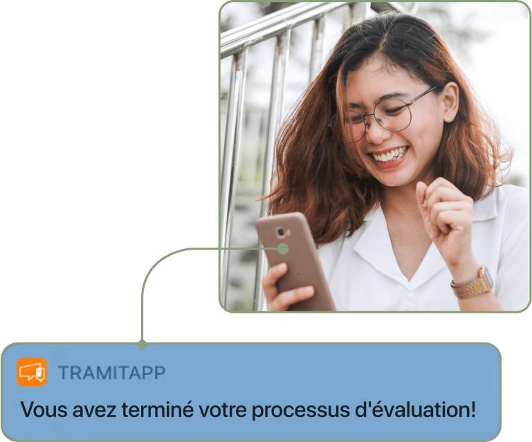 Captura de notificacion proceso evaluacion completado FR en TramitApp