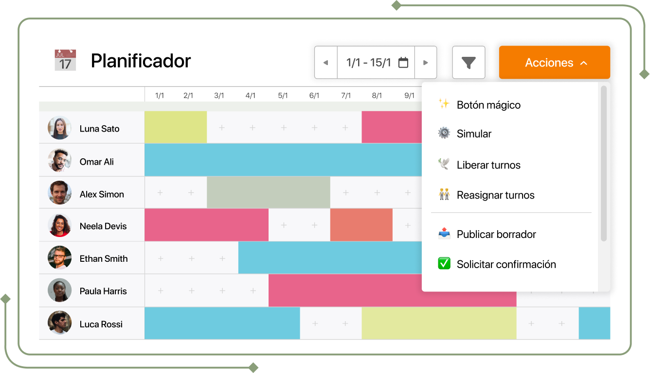 Captura de planificador en TramitApp