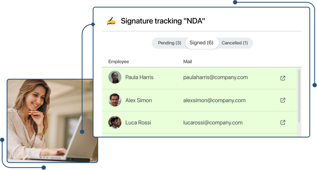 Captura de seguimiento firma politica confidencialidad EN en TramitApp