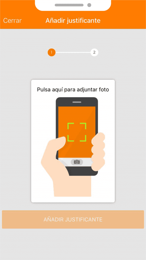 Adjuntar la foto del justificante desde la app de TramitApp