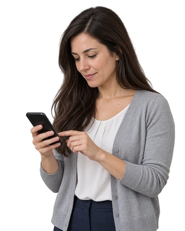 Salariée effectuant un signalement anonyme depuis son mobile sur la plateforme de signalement de TramitApp