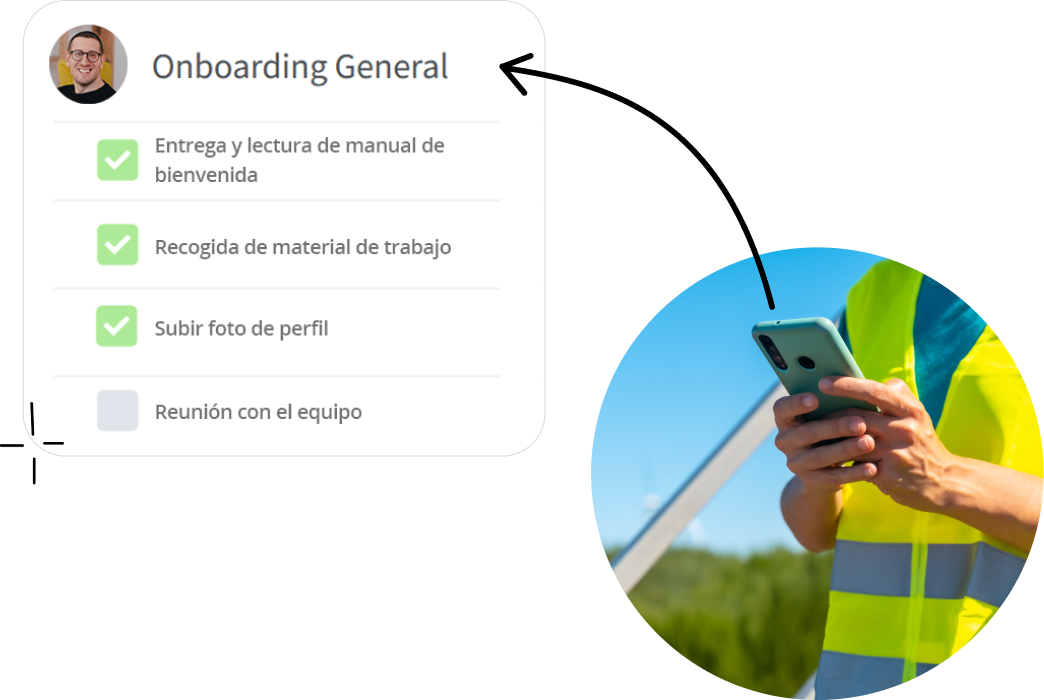 empleado_facility_services_tareas_onboarding Empleado de Facility Services completando tareas de onboarding con firma digital