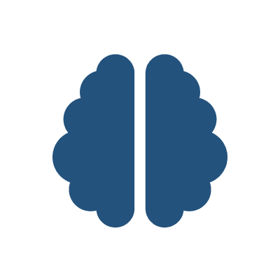 Icono de brain AI blue