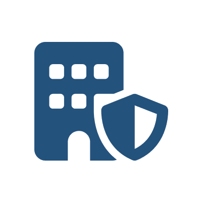 icon_building_secure_blue secure building icon