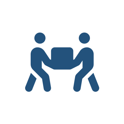 Icono de carry two people blue