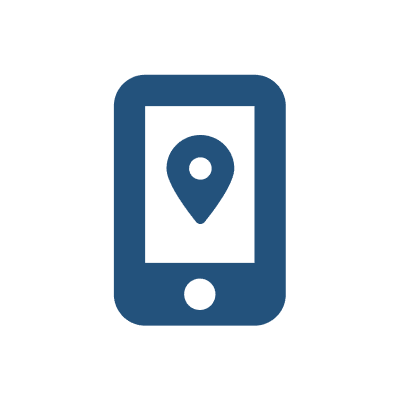 Icono de phone location blue