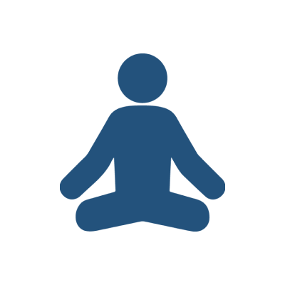 Icono de yoga relax blue