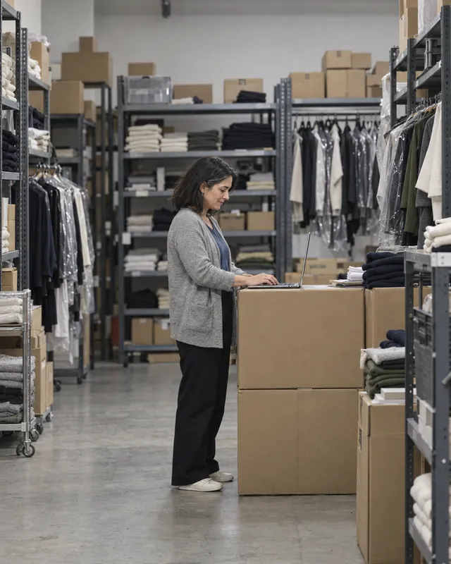Store manager planning her team's shifts on the laptop with TramitApp