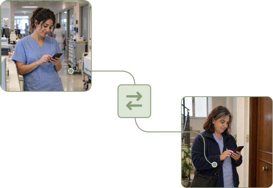 Screenshot of shift swapping in TramitApp