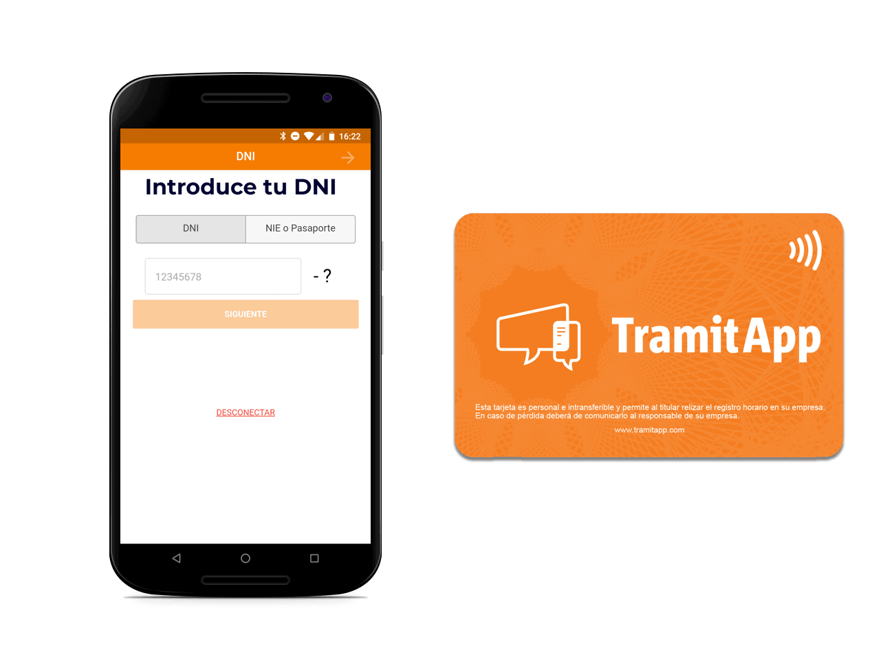 Sistema de fichaje de trabajadores con tarjeta TramitApp Control Horario es la app de control horario que permite fichar en el trabajo con tarjeta