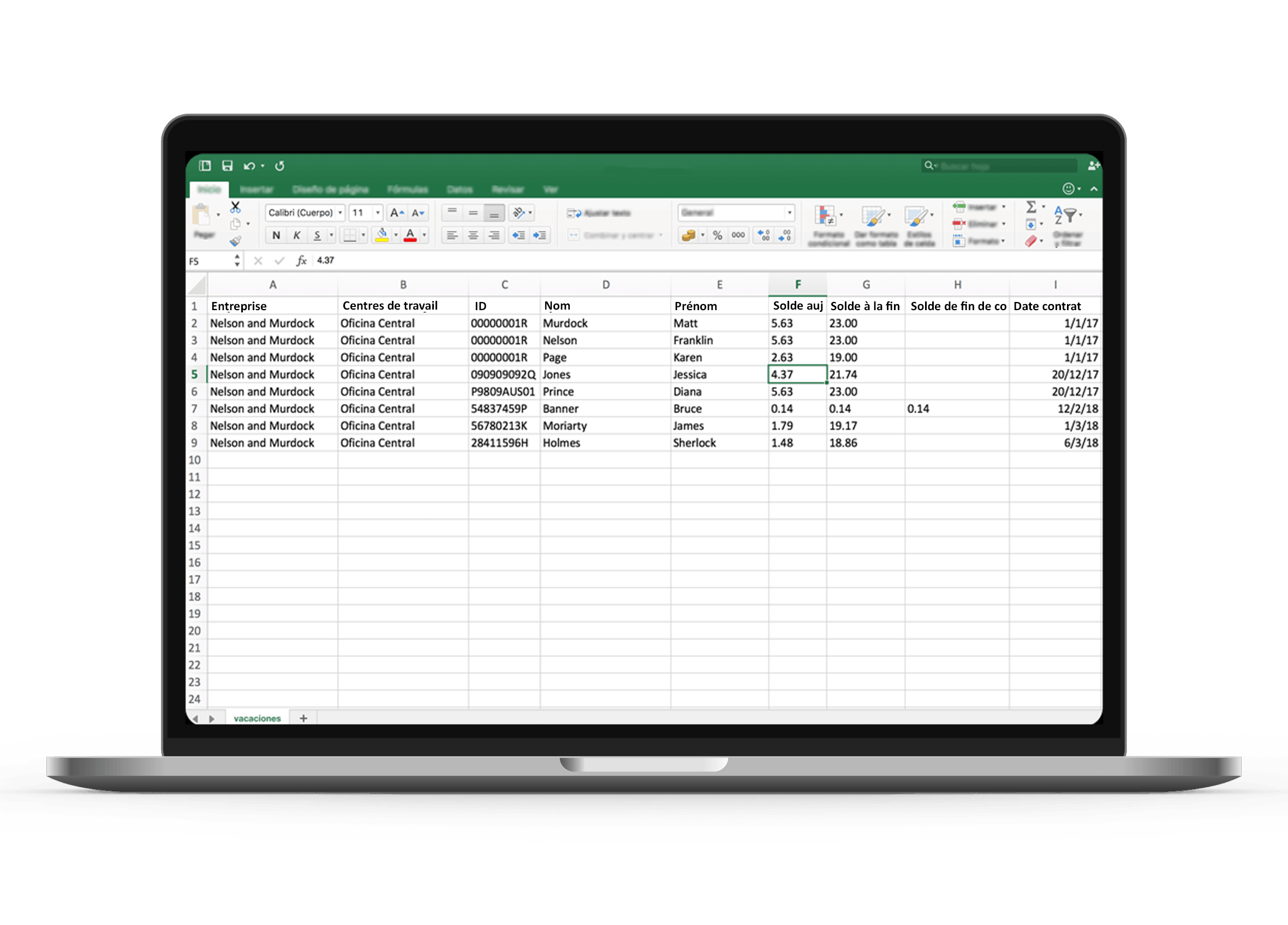 Rapports excel