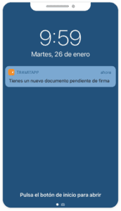 Notificación documento pendiente de firma