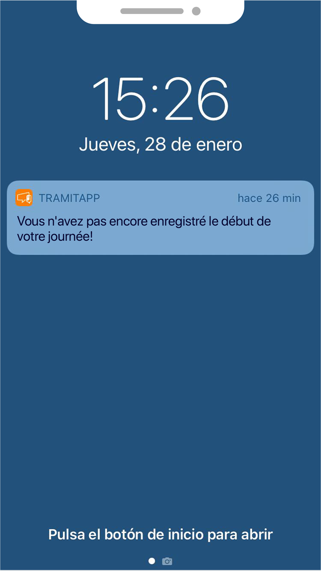 notification_pointage gestor documental de empresa en el teléfono móvil